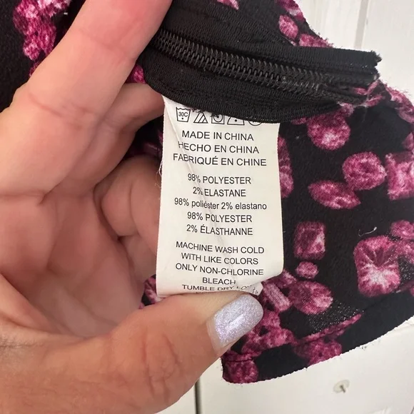 Michael Kors Black and Pink Floral Blouse - Picture 5 of 6